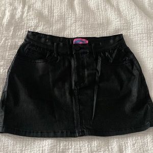 Edikted black mini “leather” skirt